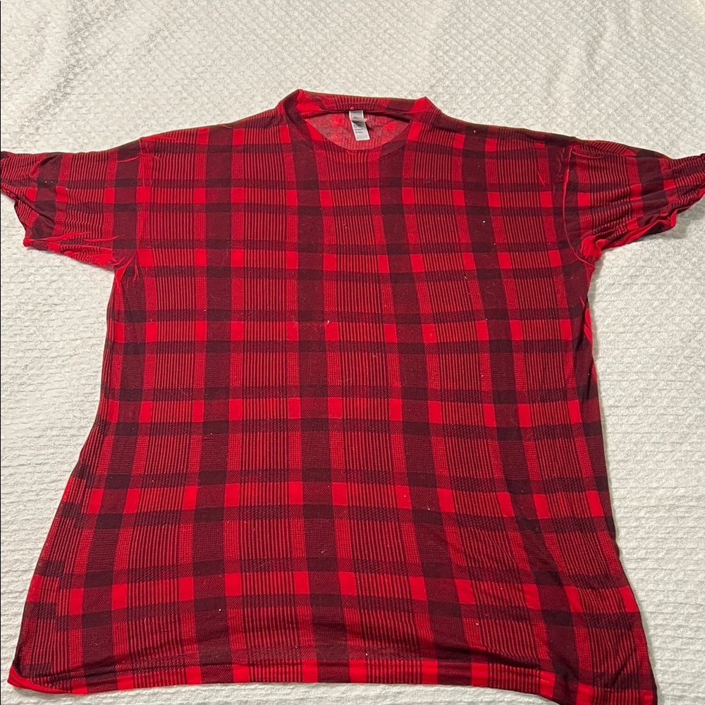 American Apparel Red Plaid Patterned Shirt